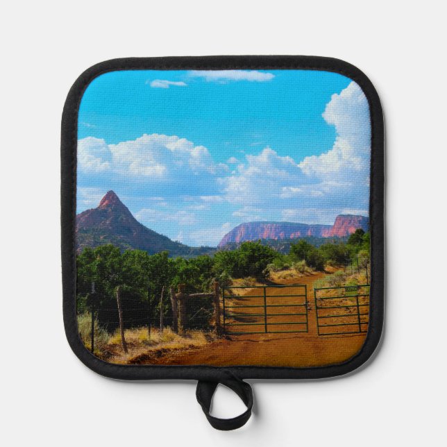Dirt Road To Zion National Park Pot Holder (Front)