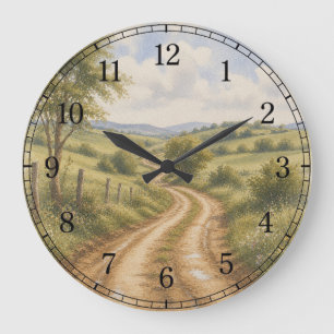 Dirt Road Wall Clock — Rustic Landscape Design