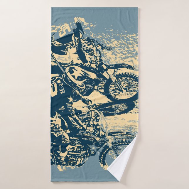 Dirt Track - Motocross Racing Bath Towel Set (Bath Towel)
