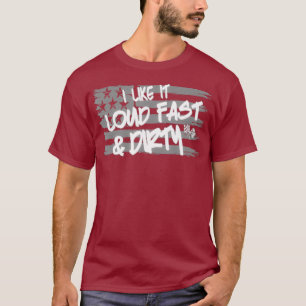 Dirt Track Racing American Flag Motocross T-Shirt