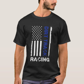 Dirt Track Racing American Flag T-Shirt