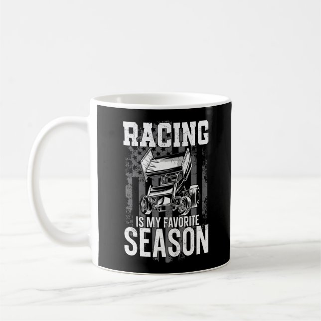 Dirt Track Racing Racing Is My Favorite Season Coffee Mug (Left)