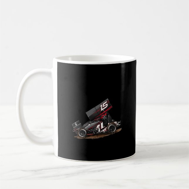 Dirt-Track Sprint-Cars Racing Anatomy Coffee Mug (Left)