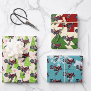 Dirtbike Cool Bike Christmas Holiday Wrapping Paper Sheet