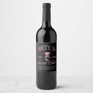 Dirty 30 Coquette Martini With a Bow  Wine Label