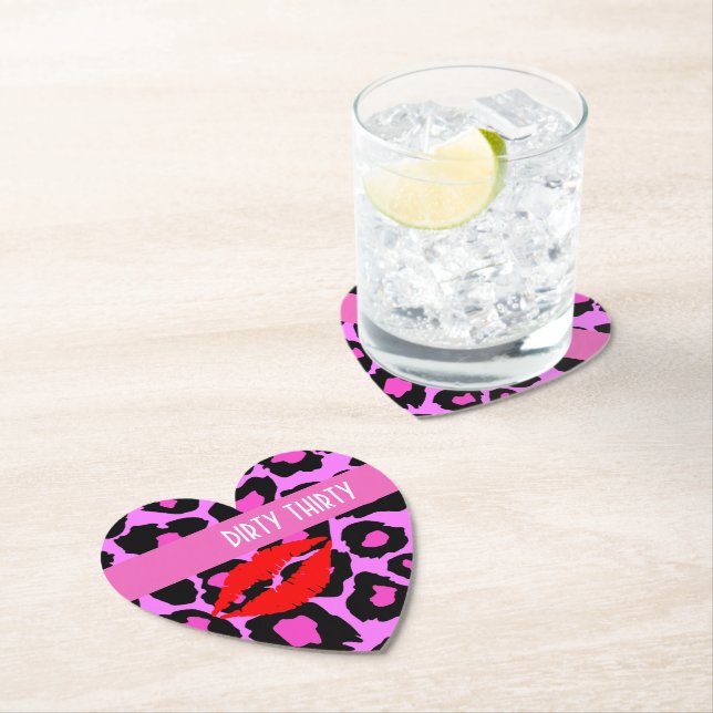 Dirty 30 Dirty Girl 30th Birthday Party  Paper Coaster (Insitu)
