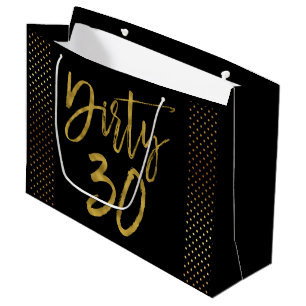 Dirty 30 Gold Foil Birthday Gift Bag