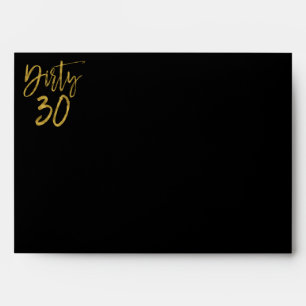 Dirty 30 Gold Return Address Printed on Back Envelopes