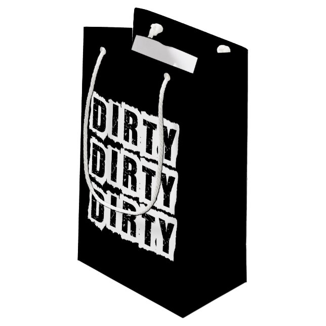 Dirty 30 Thirtieth Celebrate Dirty Birthday Party Small Gift Bag (Back Angled)