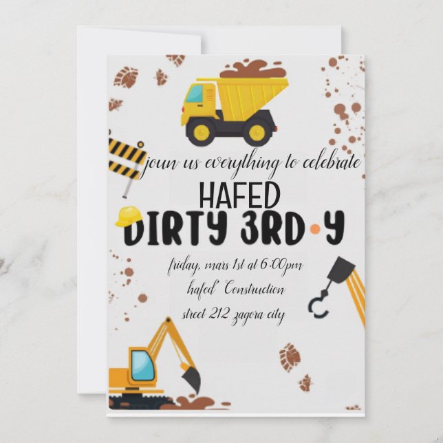 Dirty 3rd-Y Third Birthday Invitation (Front)