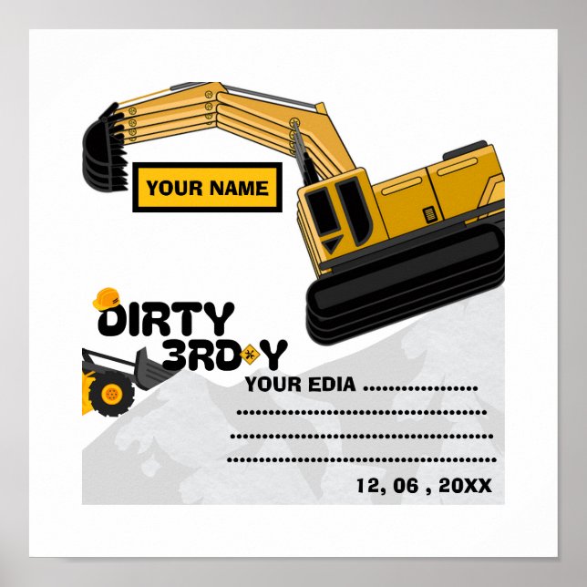 Dirty 3rd-Y Third Birthday Poster (Front)