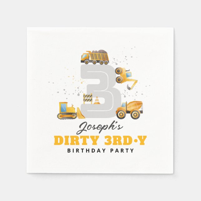 Dirty 3rdy Birthday Party Napkin (Front)