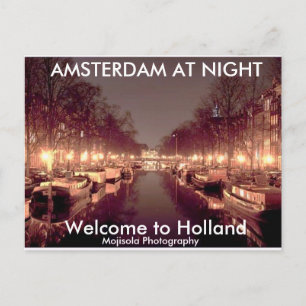 Dirty 3Tall Boxes Postcard - AMSTERDAM AT NIGHT 