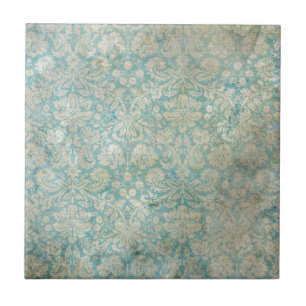 Dirty aqua vintage wallpaper tile