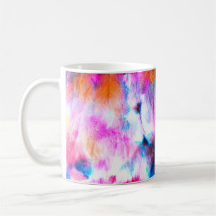 Dirty art. Bright red, lilac, pink, yellow colors. Coffee Mug