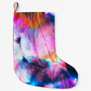 Dirty art. Bright red, lilac, pink, yellow colours Small Christmas Stocking