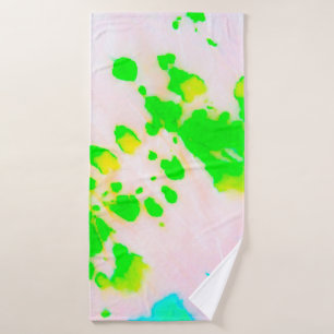 Dirty Art Graffiti. Abstract Decorative Sunny Ikat Bath Towel