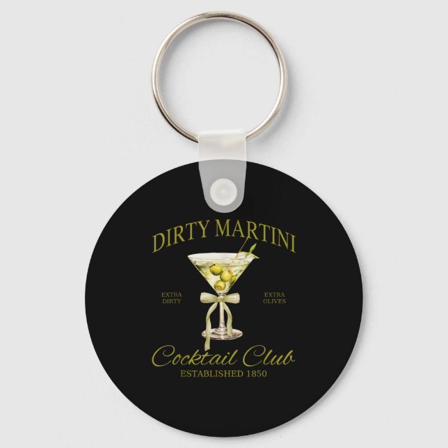 Dirty Bachelorette Martini Tail Club Martini Drink Key Ring (Front)