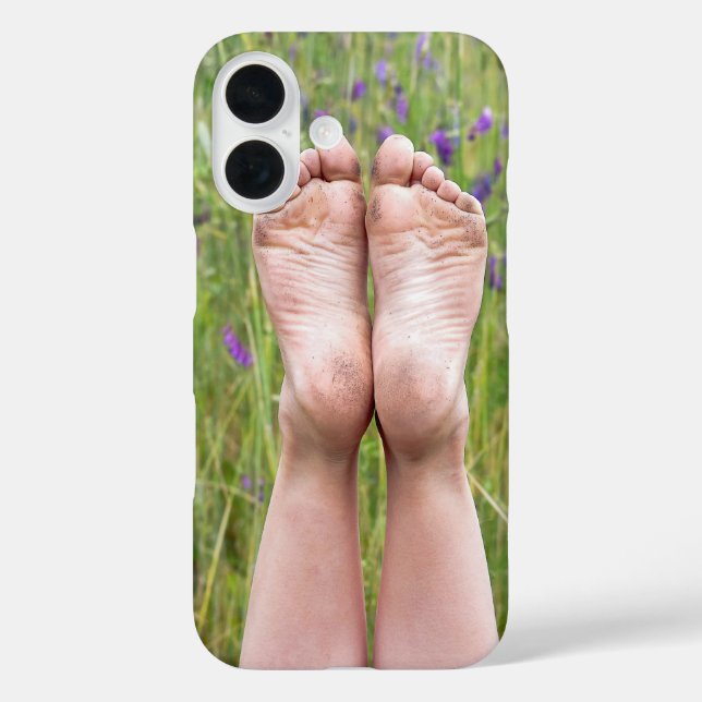 dirty bare feet in wildflowers Case-Mate iPhone case (Back)