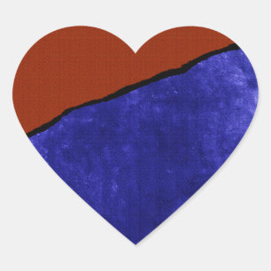 Dirty blue and orange rip heart sticker