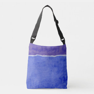 Dirty blue ripped paper crossbody bag