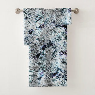 Dirty carbon silvery fungus, very rustic image bath towel set
