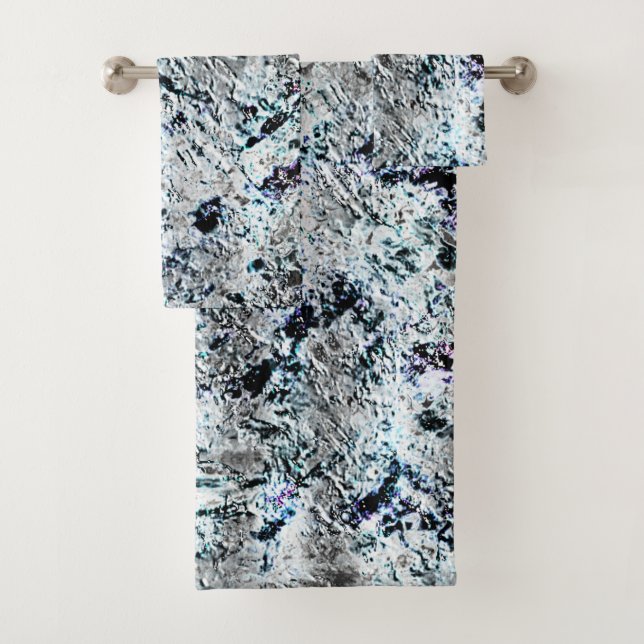 Dirty carbon silvery fungus, very rustic image bath towel set (Insitu)