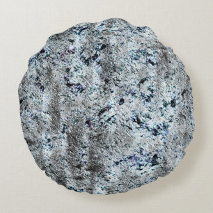 Dirty carbon silvery fungus, very rustic image round cushion
