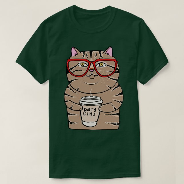 Dirty Chai Kitty T-Shirt (Design Front)