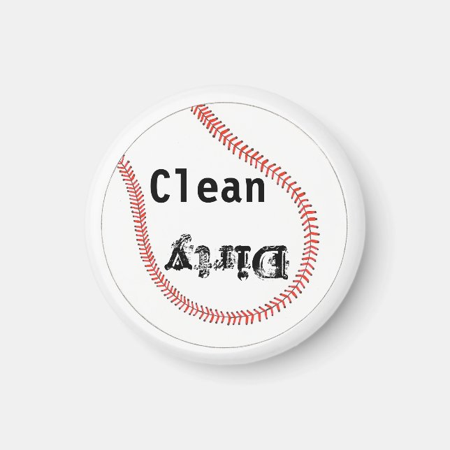 Dirty Clean Baseball Dishwasher Magnets (Front)