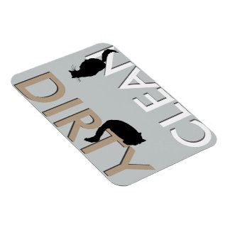 Dirty-Clean Cat Dishwasher Magnet