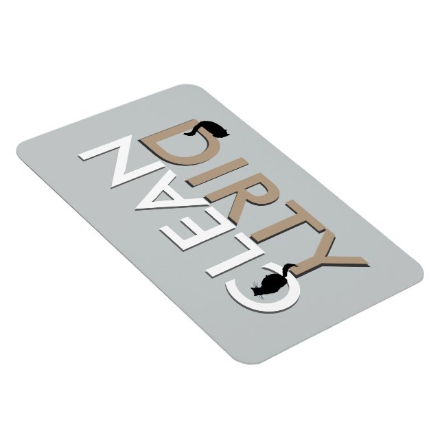 Dirty-Clean Cat Dishwasher Magnet - LG (Right Side)
