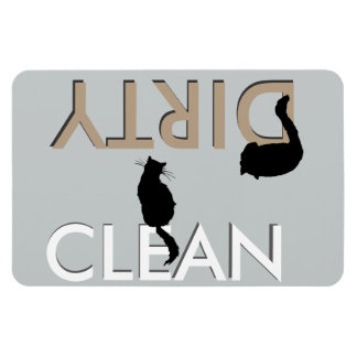 Dirty-Clean Cat Dishwasher Magnet - LG