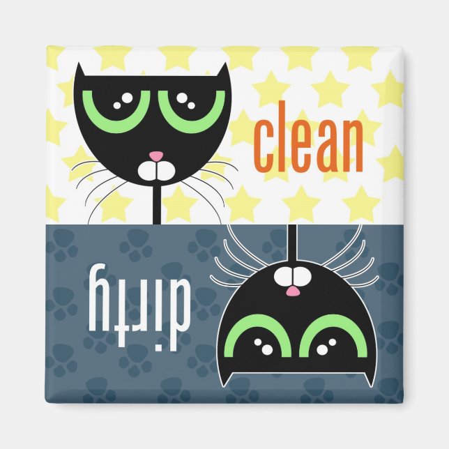 Dirty / Clean Cat - Magnet (Front)