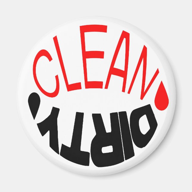 DIRTY-CLEAN Dishwasher Magnet (Front)