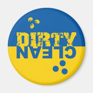Dirty/Clean Dishwasher Magnet Blue and Yellow