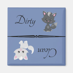 Dirty Clean Dishwasher Magnet Cat Kitten Pet