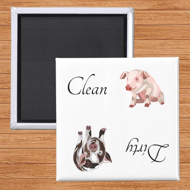 Dirty Clean Dishwasher Magnet Pig Farm Animal (Creator Uploaded)
