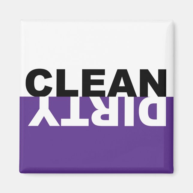 Dirty Clean Dishwasher Purple Magnet (Front)