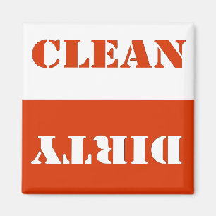 Dirty Clean Red Dishwasher Magnet