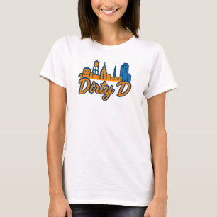 Dirty D Durham Skyline – Urban Script City Pride T-Shirt