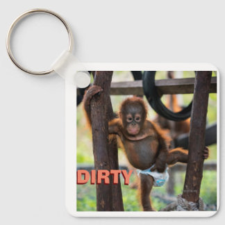 Dirty Diapers or Clean Baby Key Ring
