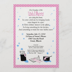'Dirty Dishes' Bridal Shower Invitation (Lingerie)