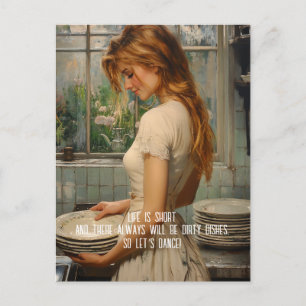 Dirty Dishes Postcard