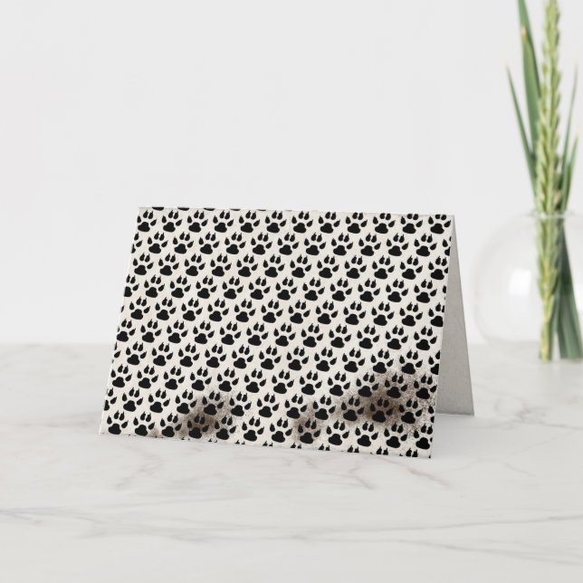 dirty dog paw prints  birthday card (Front)