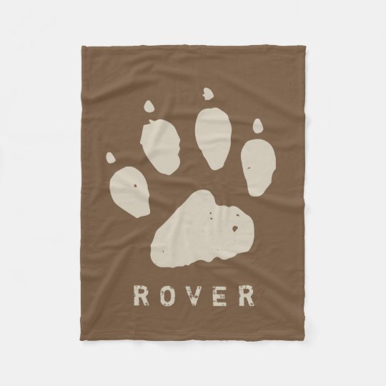 Dirty Doggie Paw Brown Custom Fleece Blanket