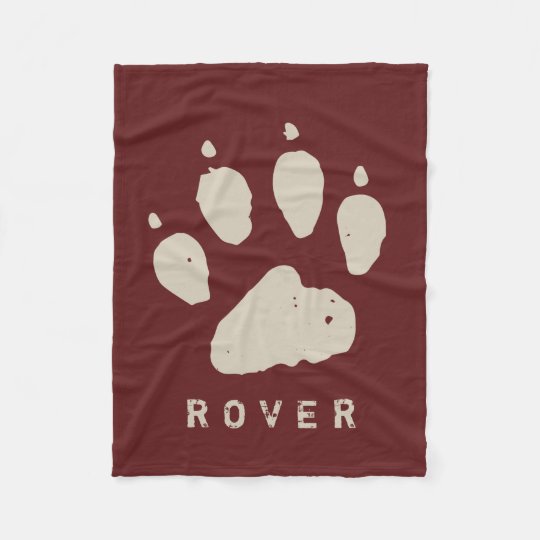 Dirty Doggie Paw Cranberry Red Custom Fleece Blanket