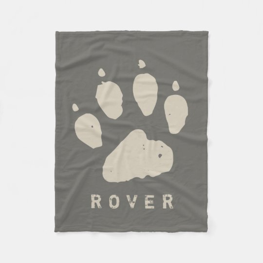 Dirty Doggie Paw Dark Biege Custom Fleece Blanket