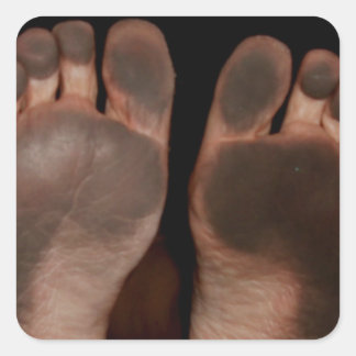 DIRTY FEET SQUARE STICKER