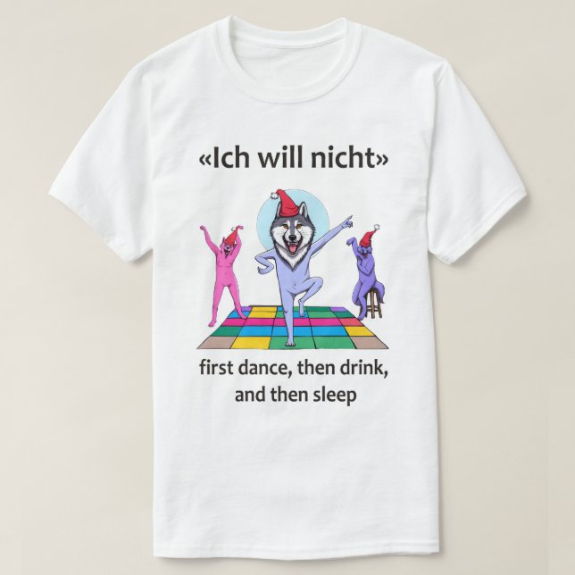 Dirty funny jokes for adults - dancing wolf party T-Shirt (Design Front)